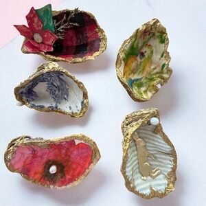 Sea Shell Oyster Trinket Tray Decorations Handmade 5